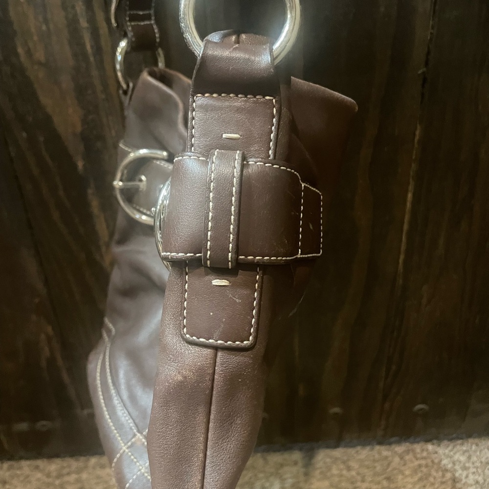 Coach Dark Brown Leather Shoulder Bag - Picture 6 of 9